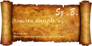 Szmolka Bonifác névjegykártya